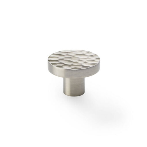 Alexander & Wilks Hanover AW820-38-SN 38mm Hammered Cabinet Knob -Satin Nickel