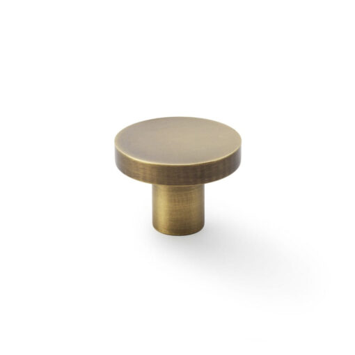 Alexander & Wilks Hanover AW821-38-AB 38mm Plain Cabinet Knob -Antique Brass