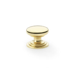Alexander & Wilks Waltz AW825-32-PBL 32mm Round Cabinet Knob -Polished Brass Lacquered