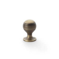 Alexander & Wilks Caesar AW832-25-AB 25mm Cupboard Knob on Round Rose - Antique Brass