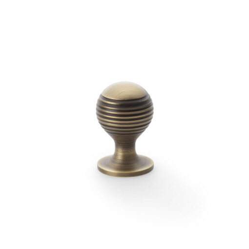 Alexander & Wilks Caesar AW832-25-AB 25mm Cupboard Knob on Round Rose - Antique Brass
