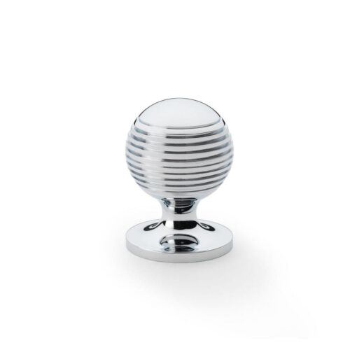 Alexander & Wilks Caesar AW832-32-PC 32mm Cupboard Knob on Round Rose - Polished Chrome