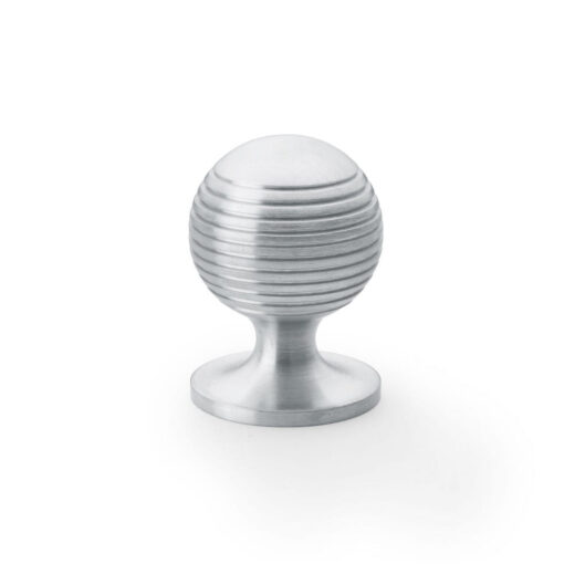 Alexander & Wilks Caesar AW832-32-SC 32mm Cupboard Knob on Round Rose - Satin Chrome