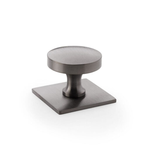 Alexander & Wilks Bullion AW835-38-DBZPVD 38mm Cupboard Knob on Square Backplate - Dark Bronze PVD