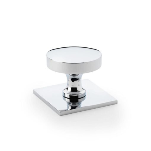 Alexander & Wilks Bullion AW835-38-PC 38mm Cupboard Knob on Square Backplate - Polished Chrome