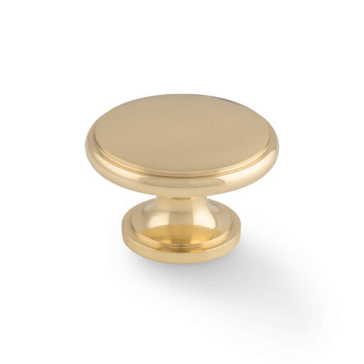 Alexander & Wilks Cambridge AW849-38-PB 38mm Round Cupboard Knob - Polished Brass