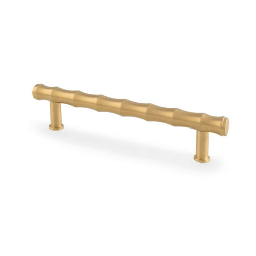 Alexander & Wilks Crispin AW809B-128-SBPVD 128mm Bamboo T-bar Cupboard Pull Handle - Satin Brass PVD