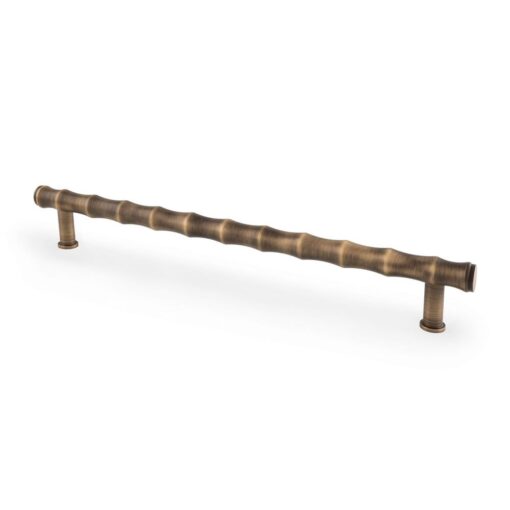 Alexander & Wilks Crispin AW809B-224-AB 224mm Bamboo T-bar Cupboard Pull Handle - Antique Brass