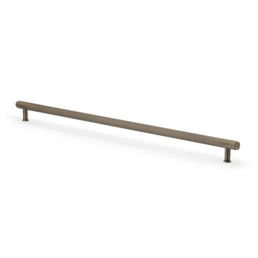 Alexander & Wilks Crispin AW809R-448-AB 448mm Reeded T-bar Cupboard Pull Handle - Antique Brass